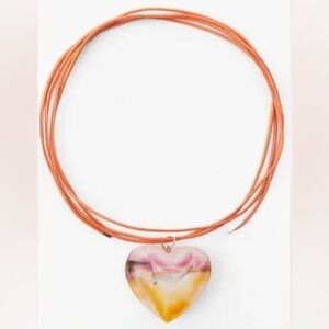 Zara HEART CORD NECKLACE. Orange. One Size. New with Tags.